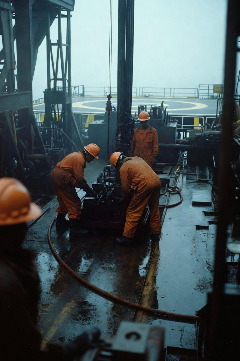 Roughnecks on the drill floor