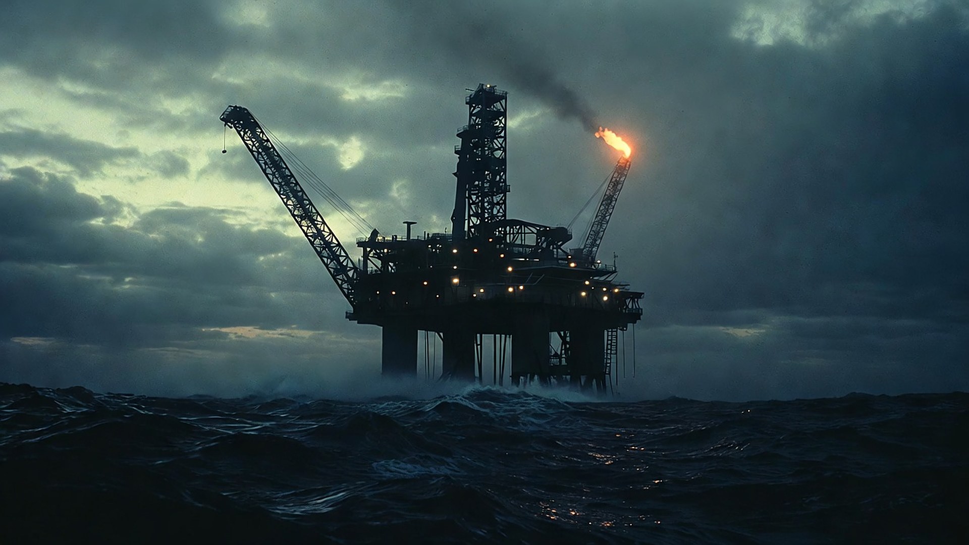 ATLAS-9 platform towering out of the North Sea